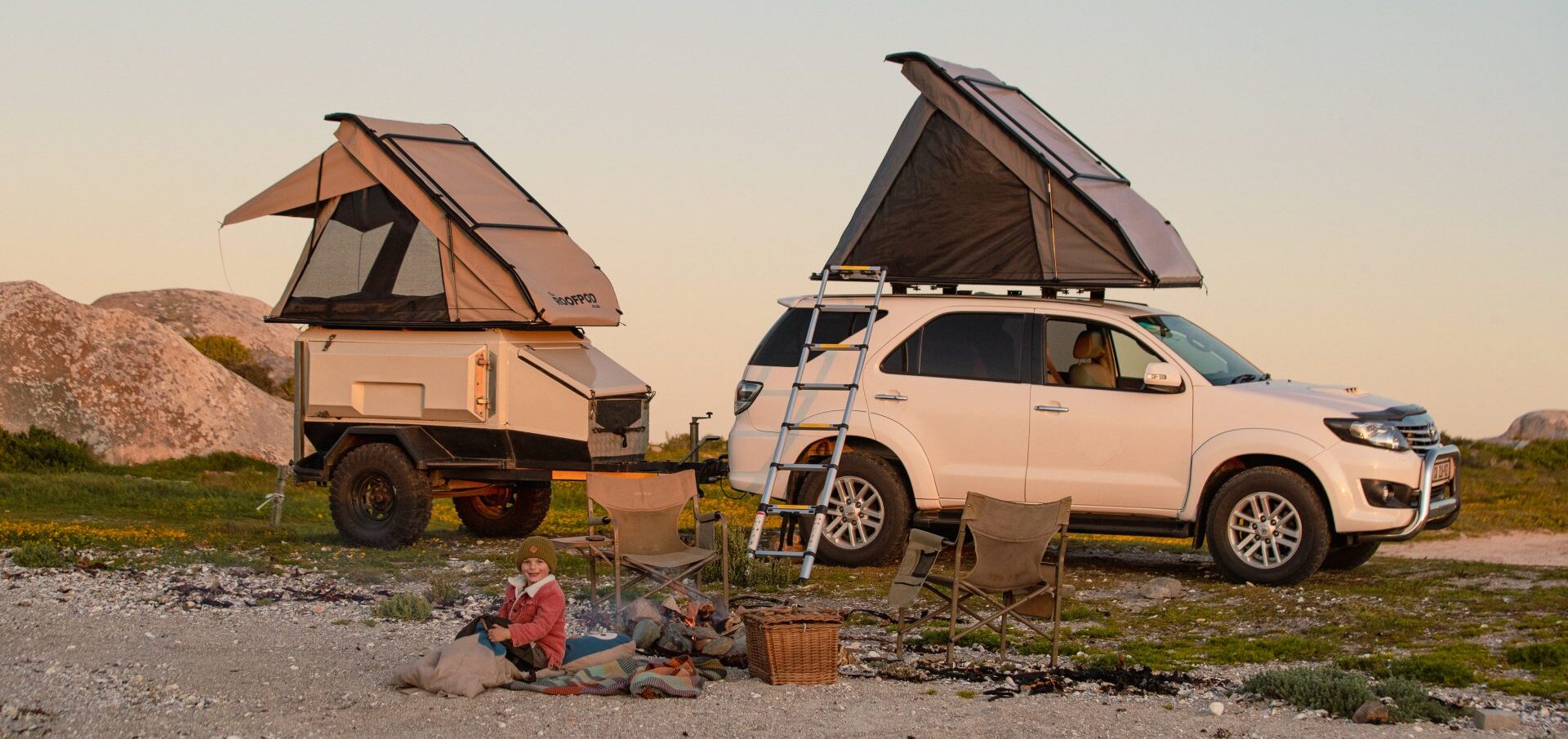 Lightweight roofpod rooftop tent for easy cartop or trailer camping.